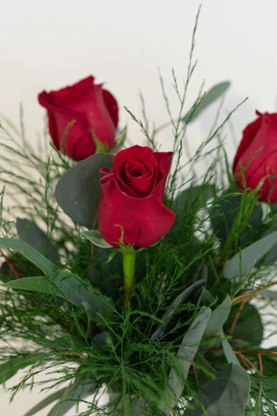 A Luscious Red Rose Bud Vase