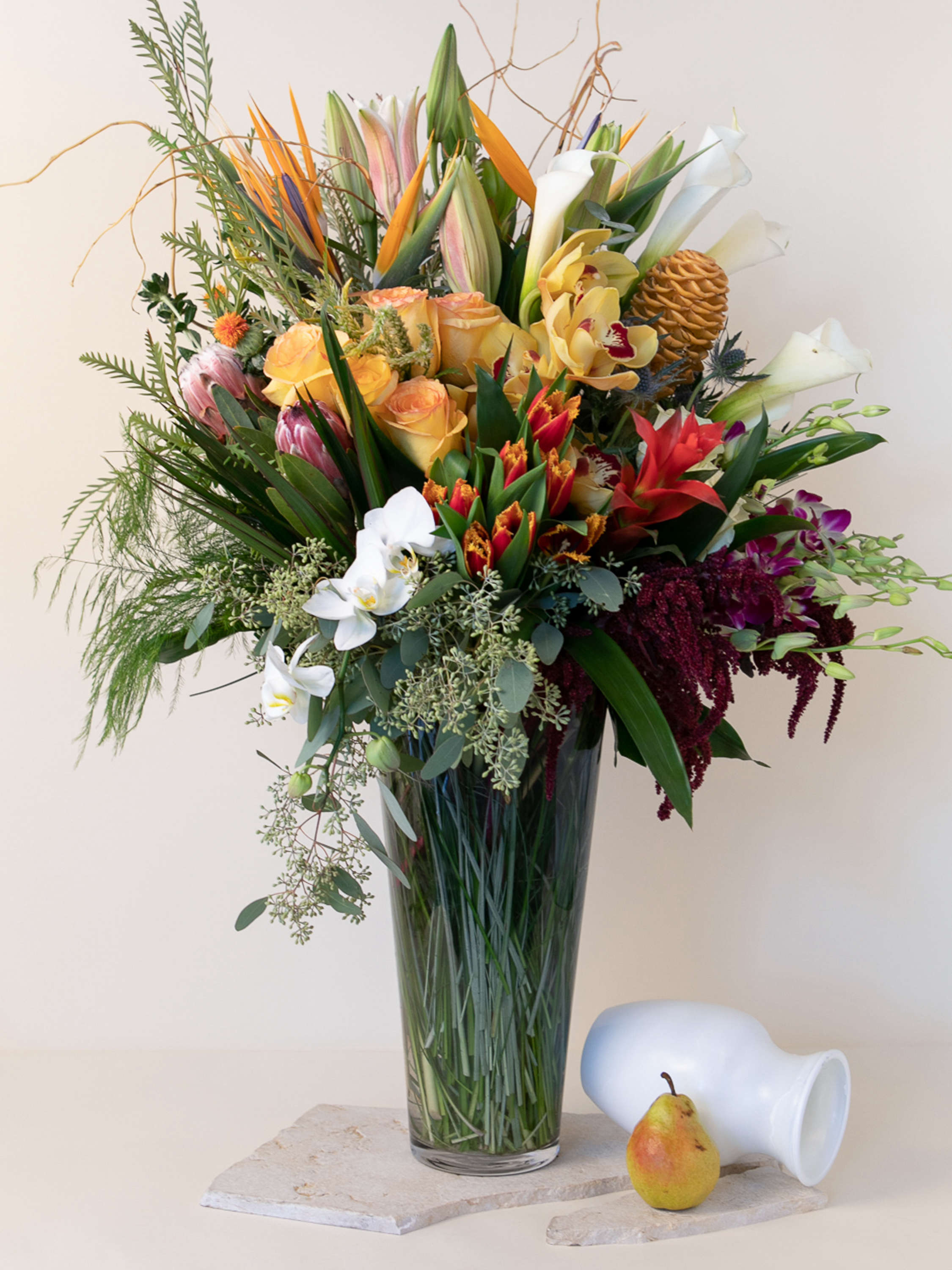 Fall Colored Vase Arrangement