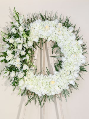 A Spectacular White Funeral Wreath
