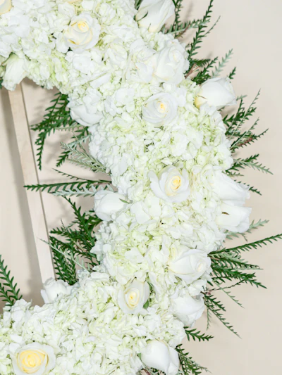 A Spectacular White Funeral Wreath