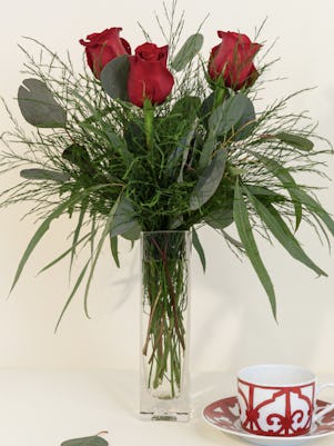 A Luscious Red Rose Bud Vase