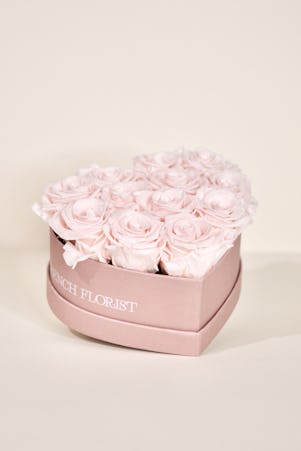 Preserved Roses - Heart Box with Blush Roses