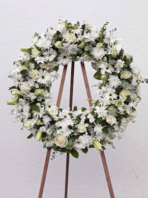 Sympathy Wreath in Pure White