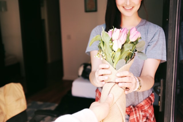 Showing appreciation with flowers