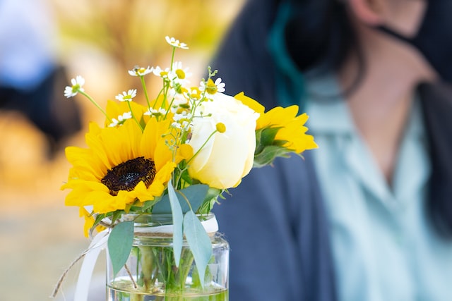 Roses and sunflowers