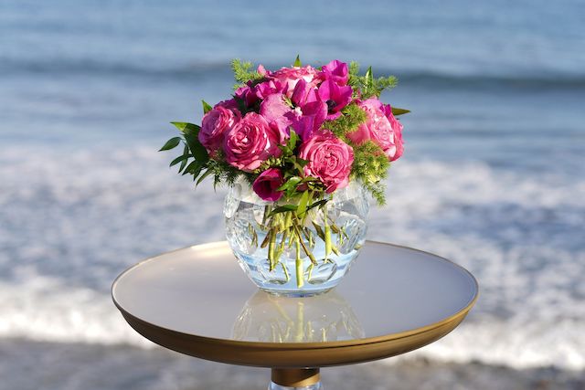 roses in a vase arrangement