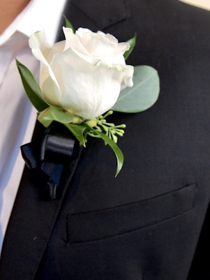 White Rose Boutonniere 
