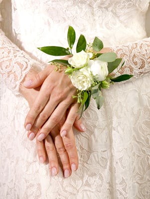 White and Green Corsage